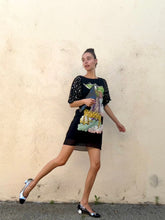 Tsumori Chisato Girl with Cheetah Black Silk Dress