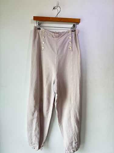 Krista Larson Grey Linen Barn Door Pants