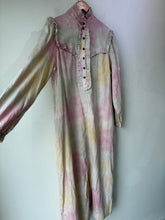 Raquel Allegra Pink and Green Tie Dye Ruffle Collar Dress