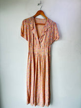 Vintage Pink Silk Flutter Sleeve Maxi Dress