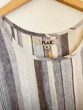 Flax Grey and White Striped Linen Top