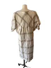 Issey Miyake Plantation White with Tan Grid Dress