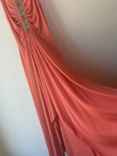 VIntage Coral Poly 1970s Maxi Dress
