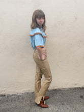 Norma Jean Reworked Polo Chambray Denim Crop Top