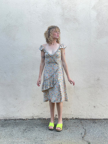 Vintage Marc Jacobs Floral Silk Flutter Dress