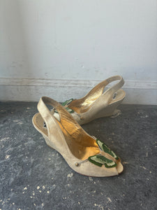 Ltd.  Fornarina Butterfly Gold Wedges Size 37