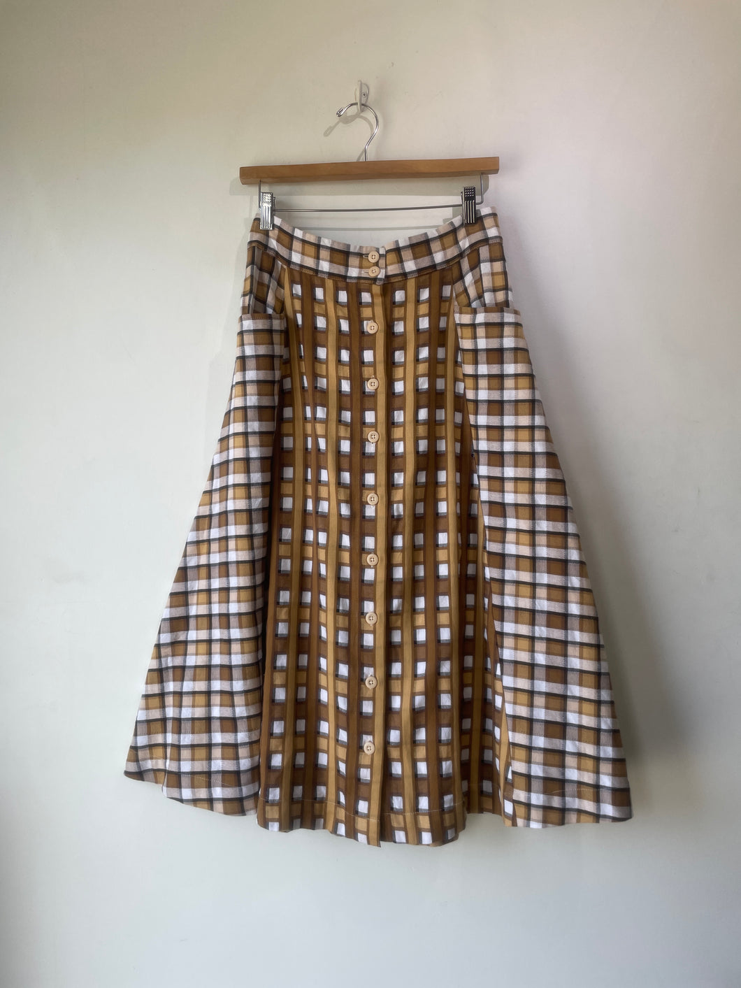 Ace & Jig Gertie Brown Plaid Midi Skirt