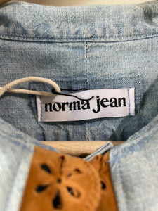 Norma Jean Reworked Polo Chambray Denim Crop Top