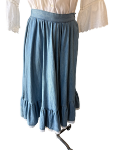Jean St. Germain Denim Cotton Ruffel Skirt