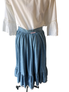 Jean St. Germain Denim Cotton Ruffel Skirt
