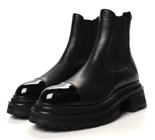 Chanel Black Platform Chelsea Boots Size 39