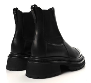 Chanel Black Platform Chelsea Boots Size 39