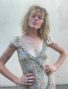 Vintage Marc Jacobs Floral Silk Flutter Dress