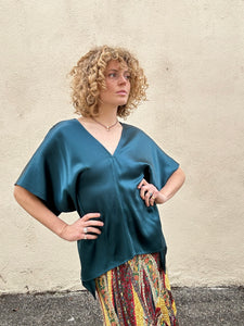 Sies Marjan Teal Silk Top