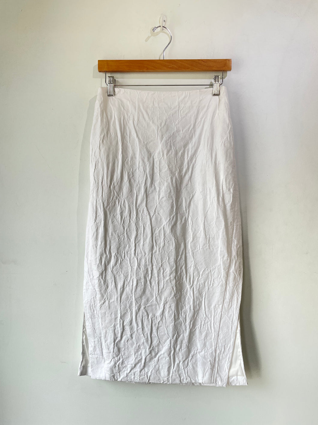 Co Clothing Ivory Textured Midi Skirt