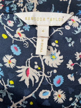 Rebecca Taylor Navy Floral Silk Blouse