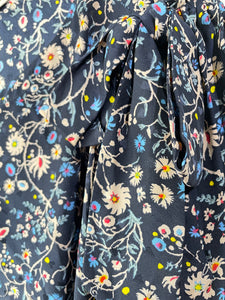 Rebecca Taylor Navy Floral Silk Blouse