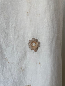Aodress White Linen Pressed Flower Top