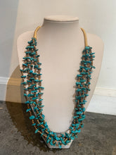 Vintage Turquoise Five-Stranded Long Necklace