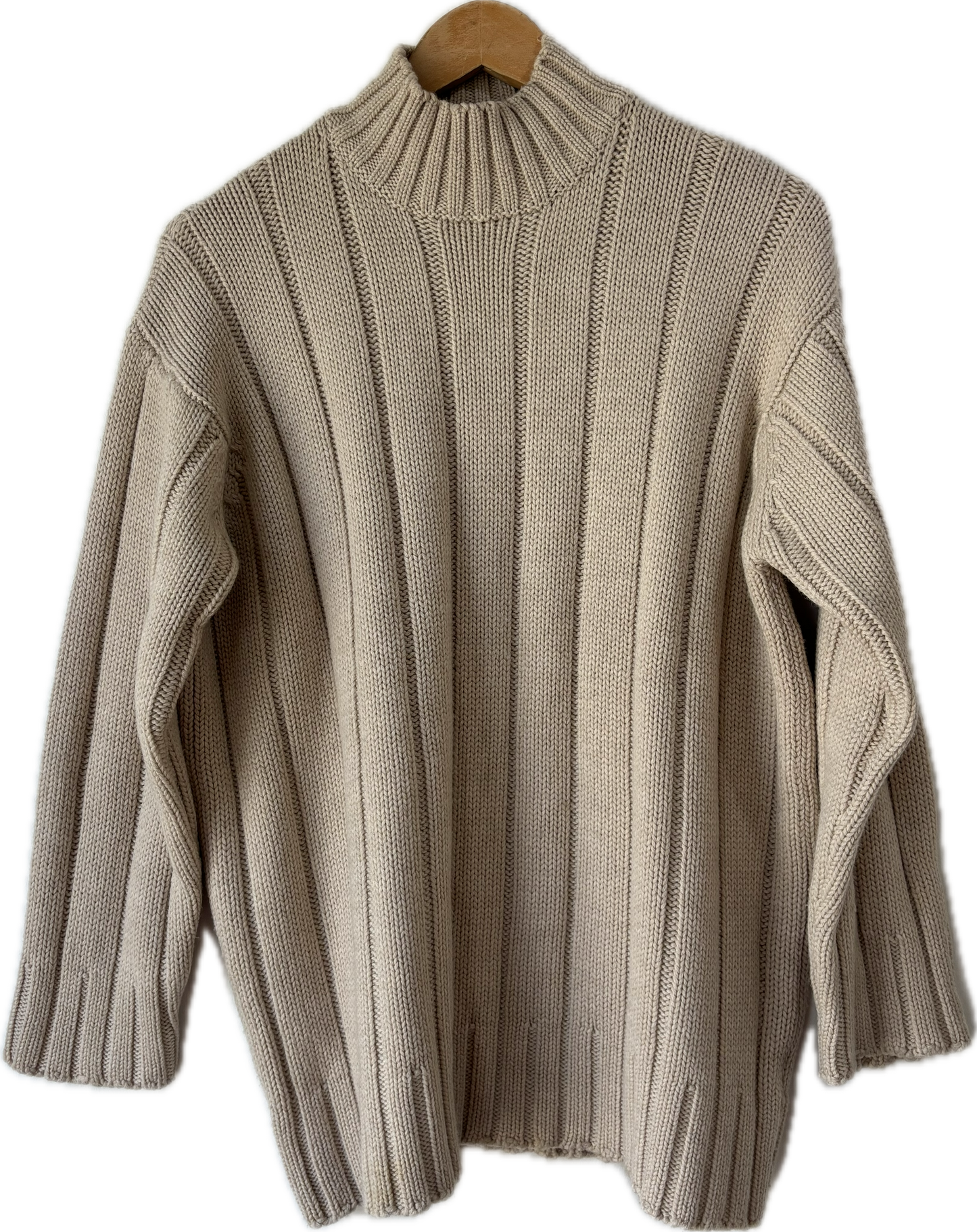 DKNY White Cable Knit Wool Sweater - The Curatorial Dept.