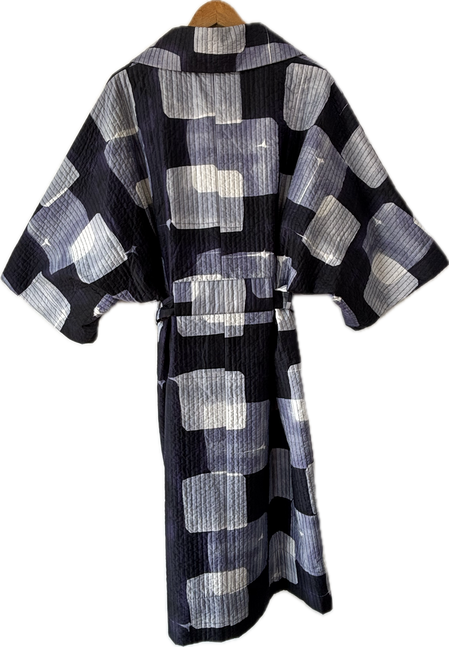 Henrik Vibskov Purple & White Shibori Quilted Cape Coat - The Curatorial Dept.