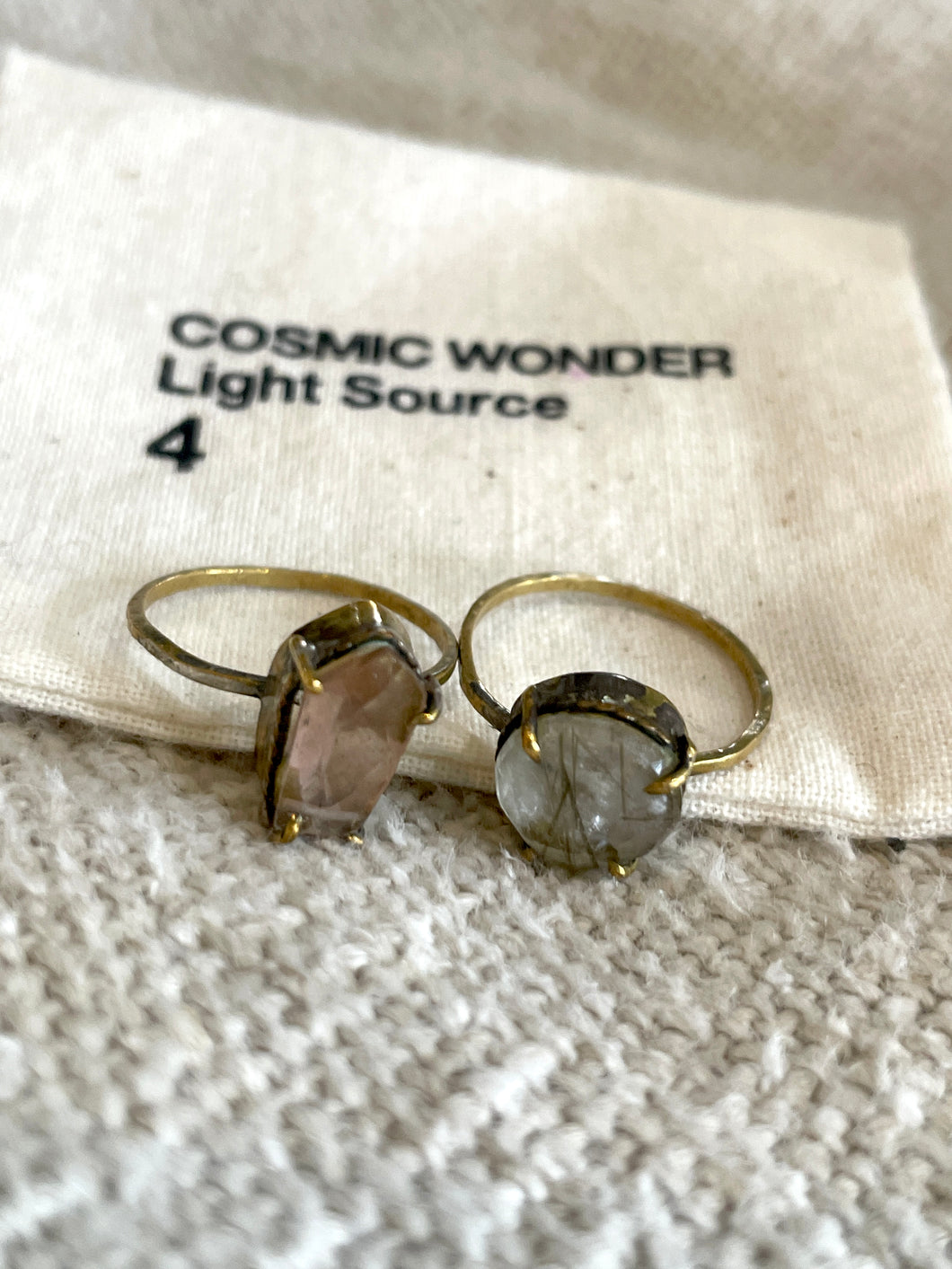 Cosmic Wonder Light Source Crystal Rings Set