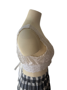 White Lace Eyelet Halter Top