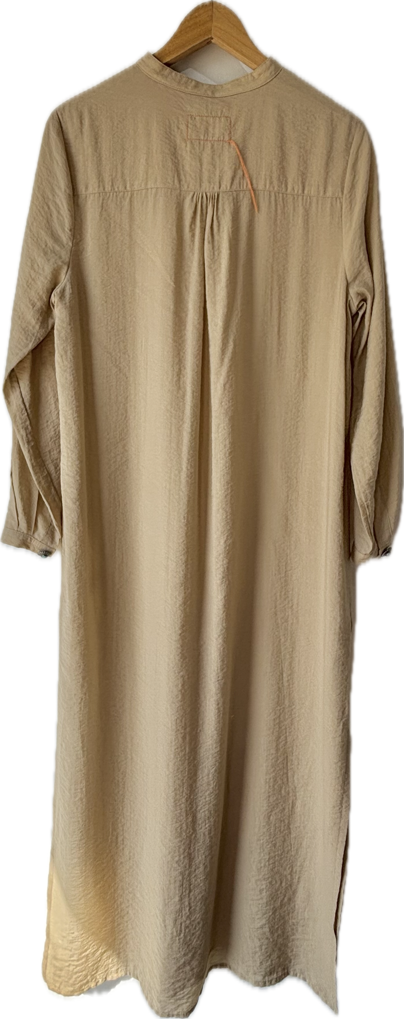 Fortela Beige Dress with Faux Turquoise Buttons NWT Size 40 - The Curatorial Dept.