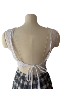 White Lace Eyelet Halter Top