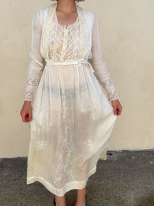 Victorian White Dress with Cape