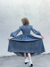 Vintage Laura Ashley Faded Blue-Grey Floral Dress