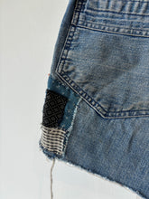 Vintage Distressed Patched Denim Shorts