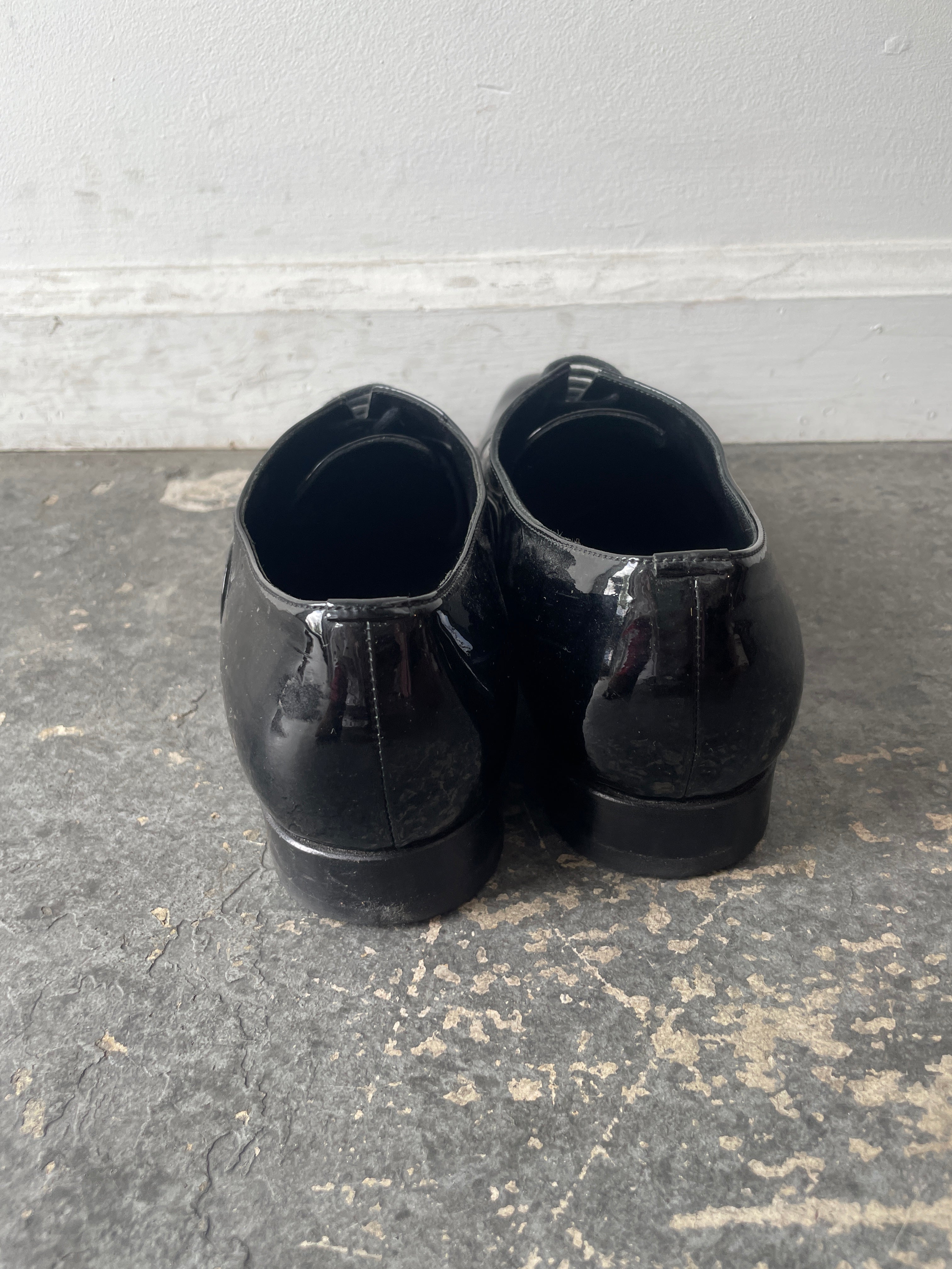 Yves Saint Laurent Black Patent Leather Oxfords