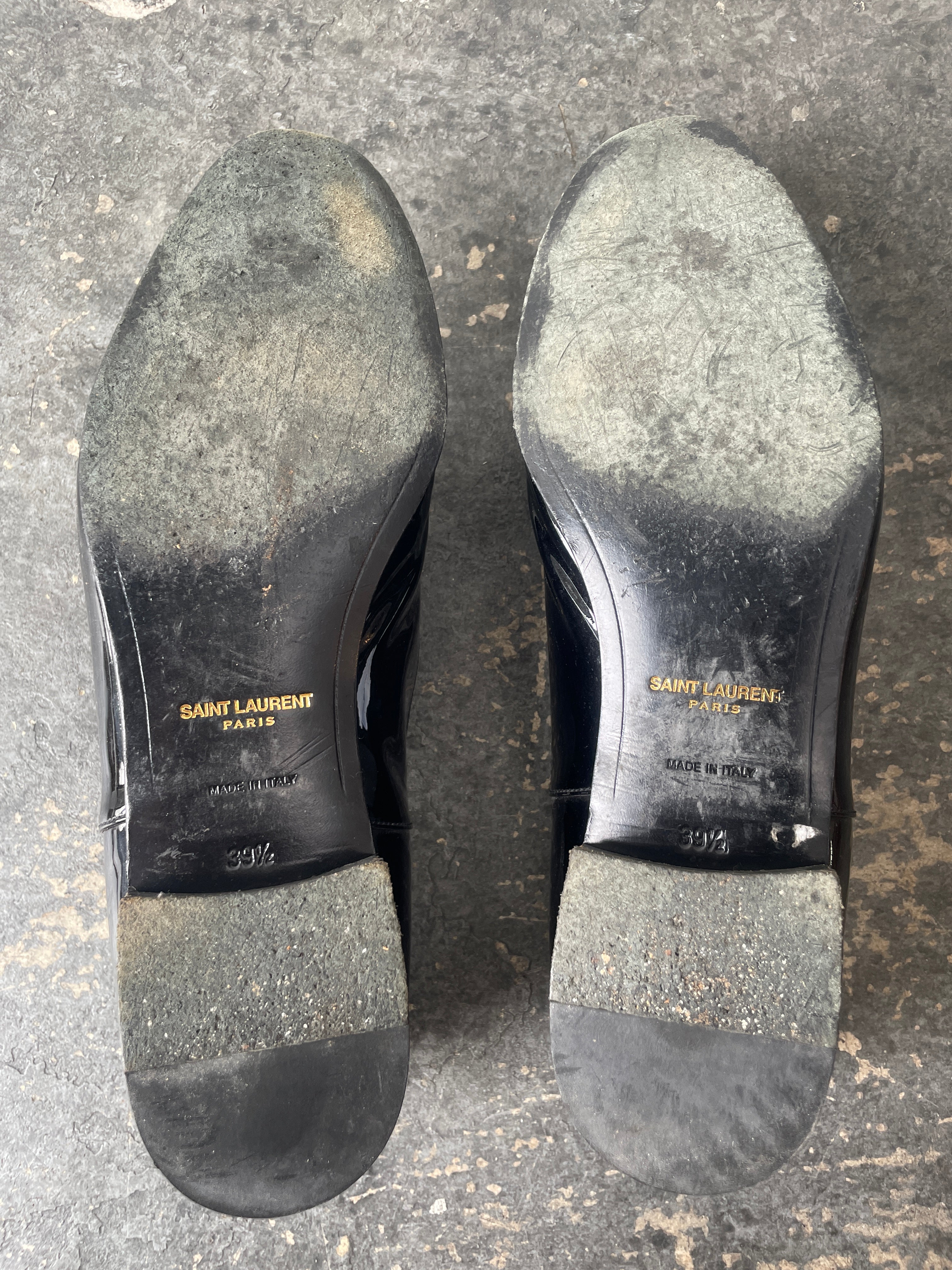 Yves Saint Laurent Black Patent Leather Oxfords