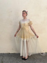 Antique Victorian Cream Lace and Tulle Wedding Dress