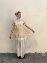 Antique Victorian Cream Lace and Tulle Wedding Dress