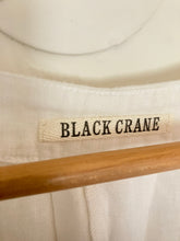 Black Crane White Linen Long Sleeve Jumpsuit