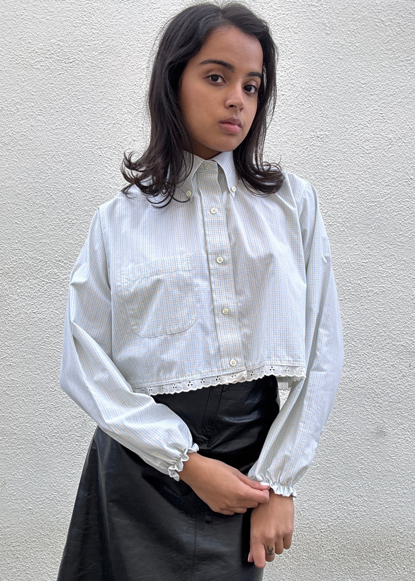 Wishful Sinful Brooks Brothers Aqua Yellow Top - The Curatorial Dept.