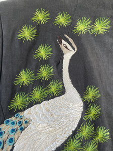 Alexander McQueen Embroidered Linen Peacocks Jacket