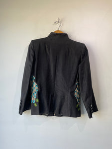 Alexander McQueen Embroidered Linen Peacocks Jacket