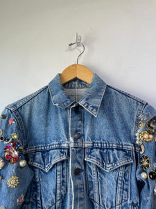 Vintage Levis Brooches and Sparklies Denim Jacket