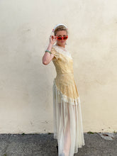 Antique Victorian Cream Lace and Tulle Wedding Dress