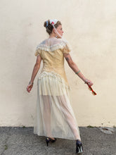 Antique Victorian Cream Lace and Tulle Wedding Dress