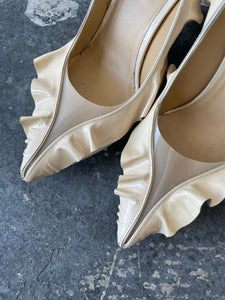 Jun Takahashi Undercover Cream Ruffled Ruche Heels