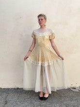 Antique Victorian Cream Lace and Tulle Wedding Dress