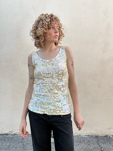 Ports Cream Sequin Tank