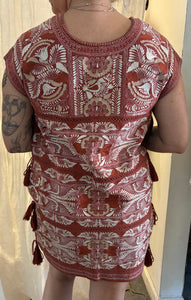 Doen Embroidered Tassel Mini Dress