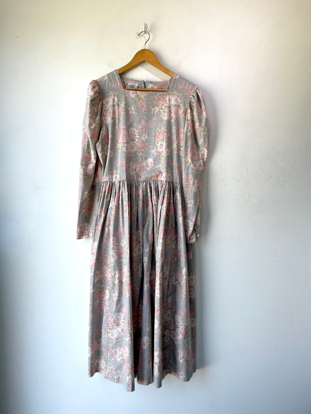 Vintage Laura Ashley Blue Floral Prairie Dress