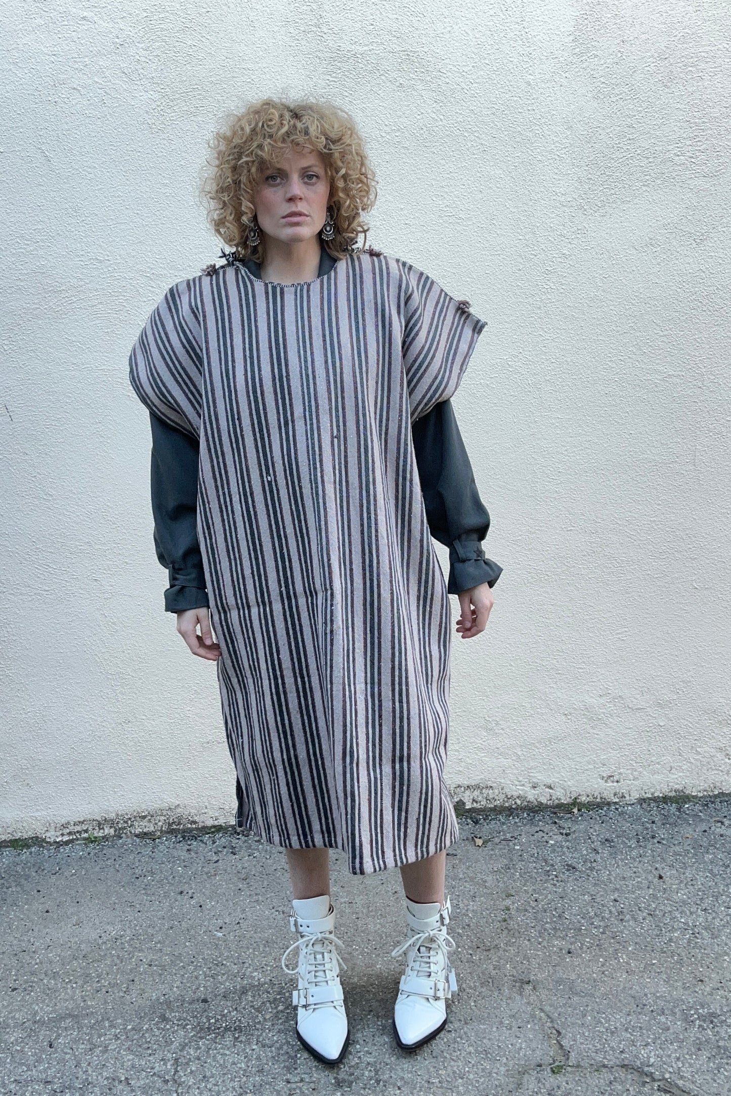 Vintage Striped Poncho Dress - The Curatorial Dept.