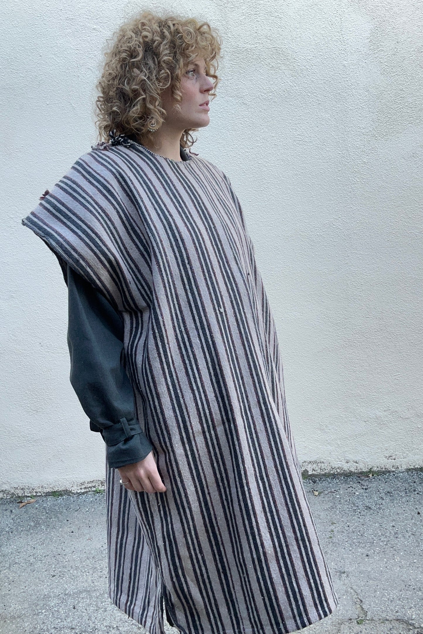 Vintage Striped Poncho Dress - The Curatorial Dept.
